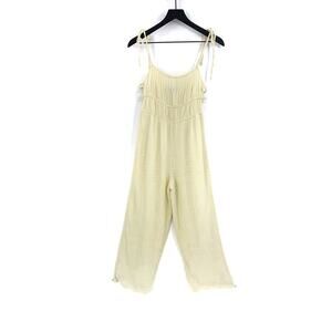 URBAN OUTFITTERS Courtney Gauze Jumpsuit Light Yellow (S) / M